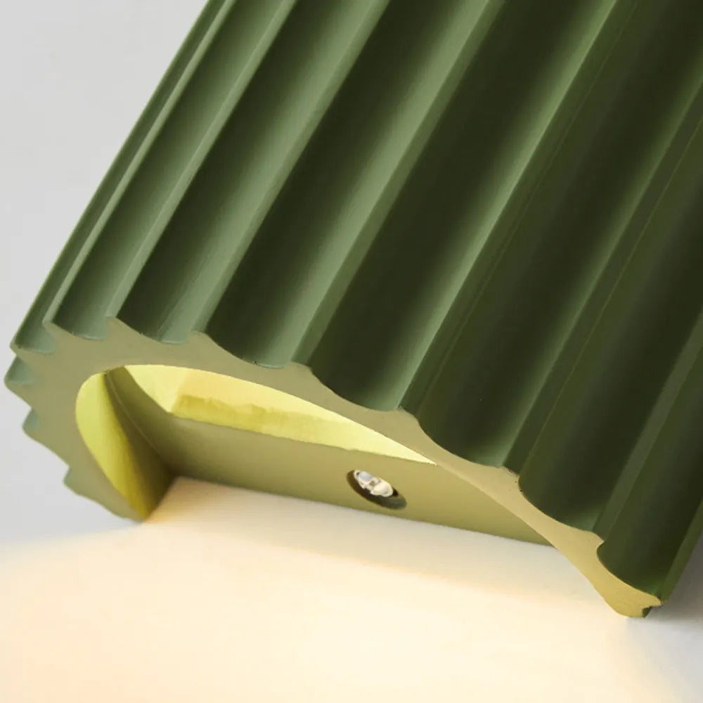 Aplique escultórico de resina con dos portalámparas G9 para iluminación de acento en dormitorio y pasillo, acabado verde, luminaria compacta de interior de 6,5 pulgadas