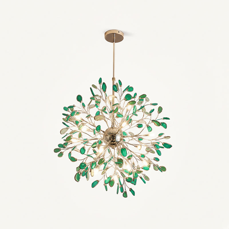 Agate Branch Chandelier 23-Inch Gold Finish Multi-Arm Adjustable G4 Fixture for Dining Room Living Room Statement Lighting Multicolor Natura