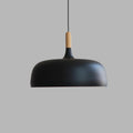 Kivaro | Modern Black Pendant Light With Wood Accent, Scandinavian Ceiling Fixture