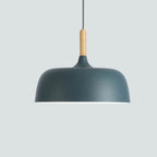 Kivaro | Modern Black Pendant Light With Wood Accent, Scandinavian Ceiling Fixture