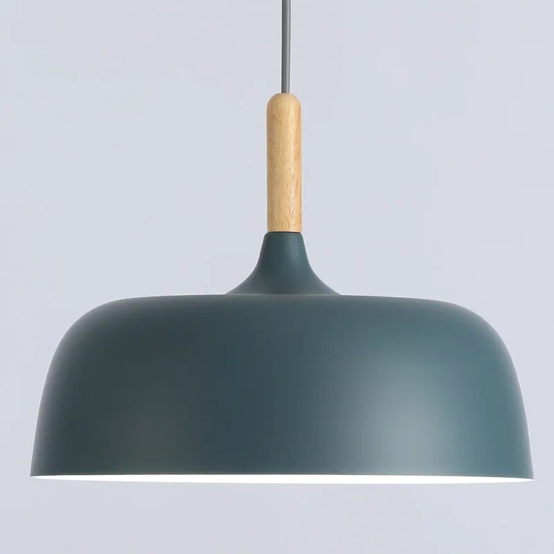 Kivaro | Modern Black Pendant Light With Wood Accent, Scandinavian Ceiling Fixture