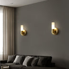 Aurelin | Moderne goldene LED-Wandleuchte mit satiniertem Glas