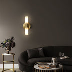 Aurelin | Moderne goldene LED-Wandleuchte mit satiniertem Glas