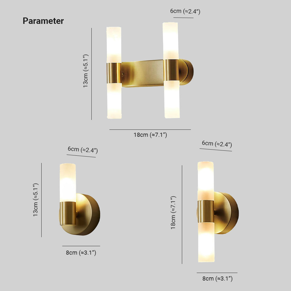 Aurelin | Moderne goldene LED-Wandleuchte mit satiniertem Glas