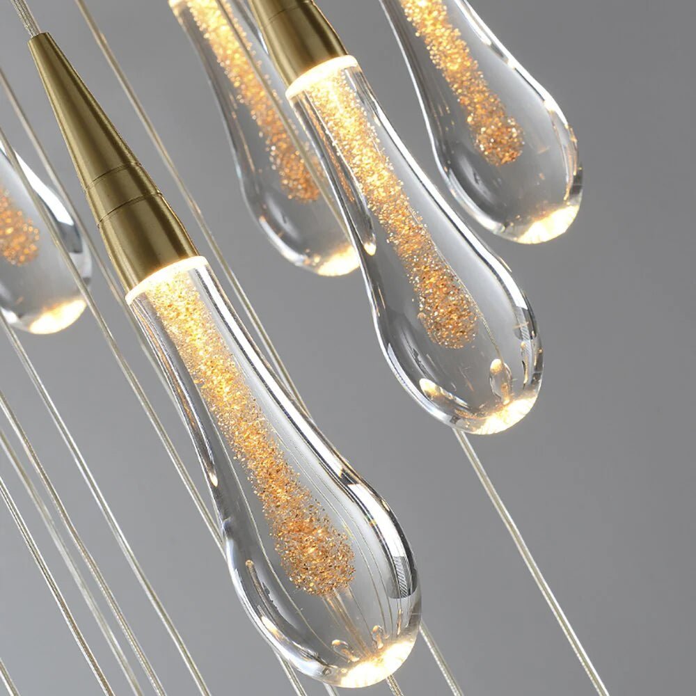 LumiDroplet LED Pendant Light in Glass and Iron for Kitchen and Dining