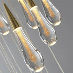 LumiDroplet LED Pendant Light in Glass and Iron for Kitchen and Dining
