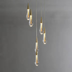 LumiDroplet LED Pendant Light in Glass and Iron for Kitchen and Dining