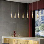 LumiDroplet LED Pendant Light in Glass and Iron for Kitchen and Dining