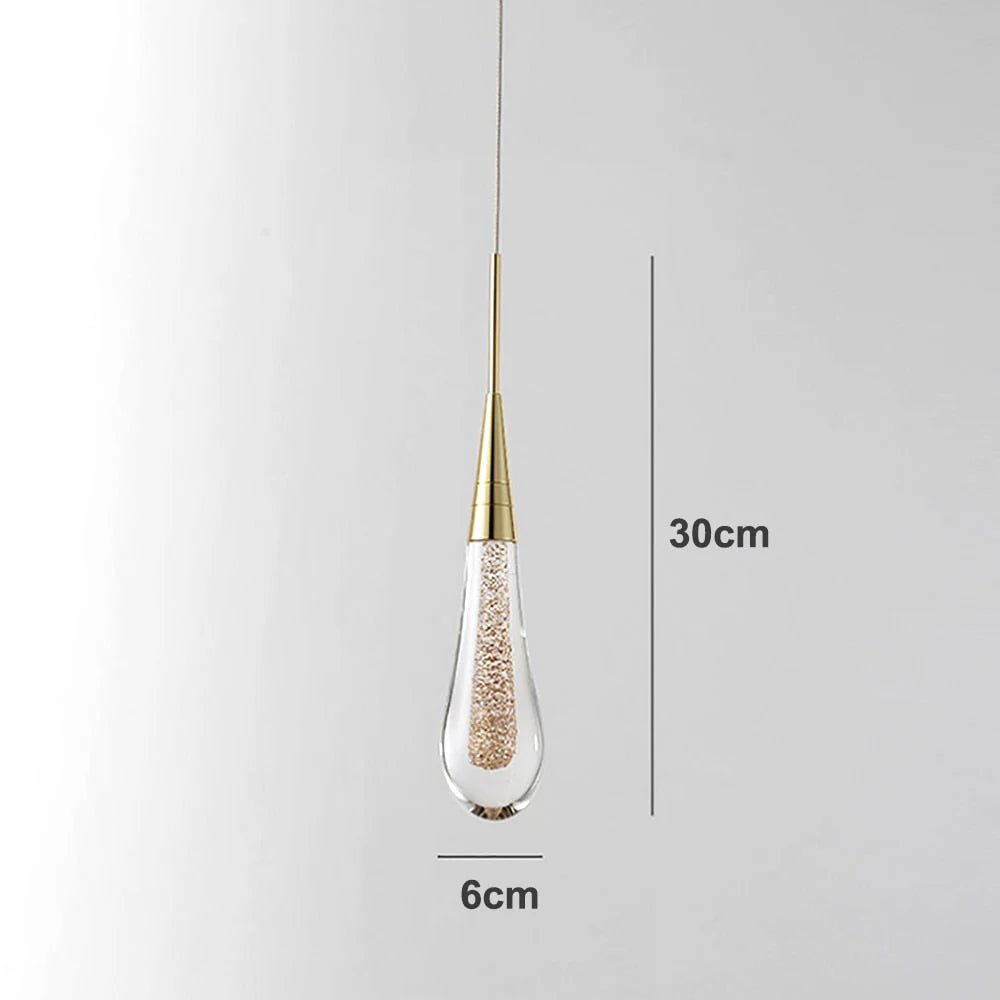 LumiDroplet LED Pendant Light in Glass and Iron for Kitchen and Dining