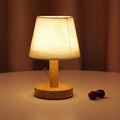 Modern LED Table Lamp with Vintage Linen Shade - USB Plug-In for Bedside or Living Room | Euroselle