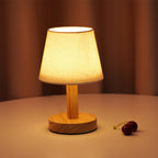 Modern LED Table Lamp with Vintage Linen Shade - USB Plug-In for Bedside or Living Room | Euroselle