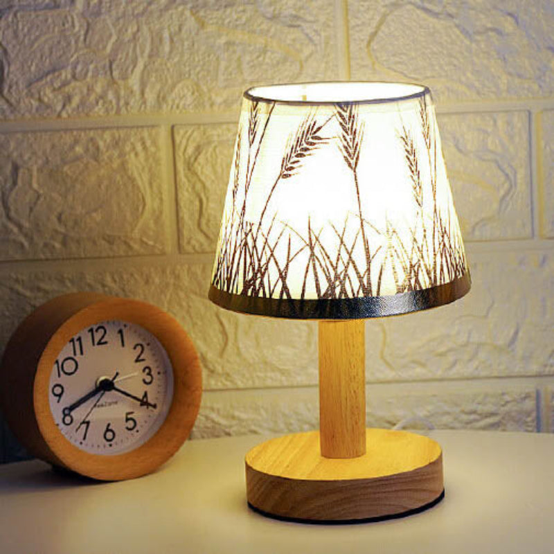 Modern LED Table Lamp with Vintage Linen Shade - USB Plug-In for Bedside or Living Room | Euroselle