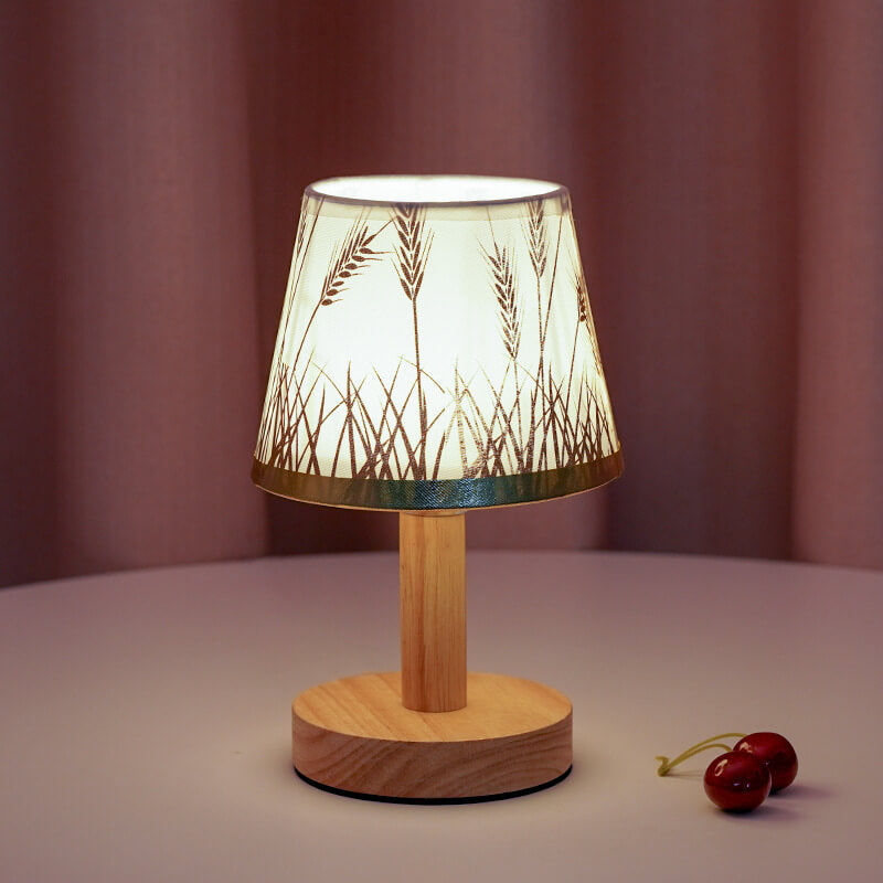 Modern LED Table Lamp with Vintage Linen Shade - USB Plug-In for Bedside or Living Room | Euroselle