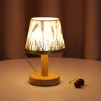 Modern LED Table Lamp with Vintage Linen Shade - USB Plug-In for Bedside or Living Room | Euroselle