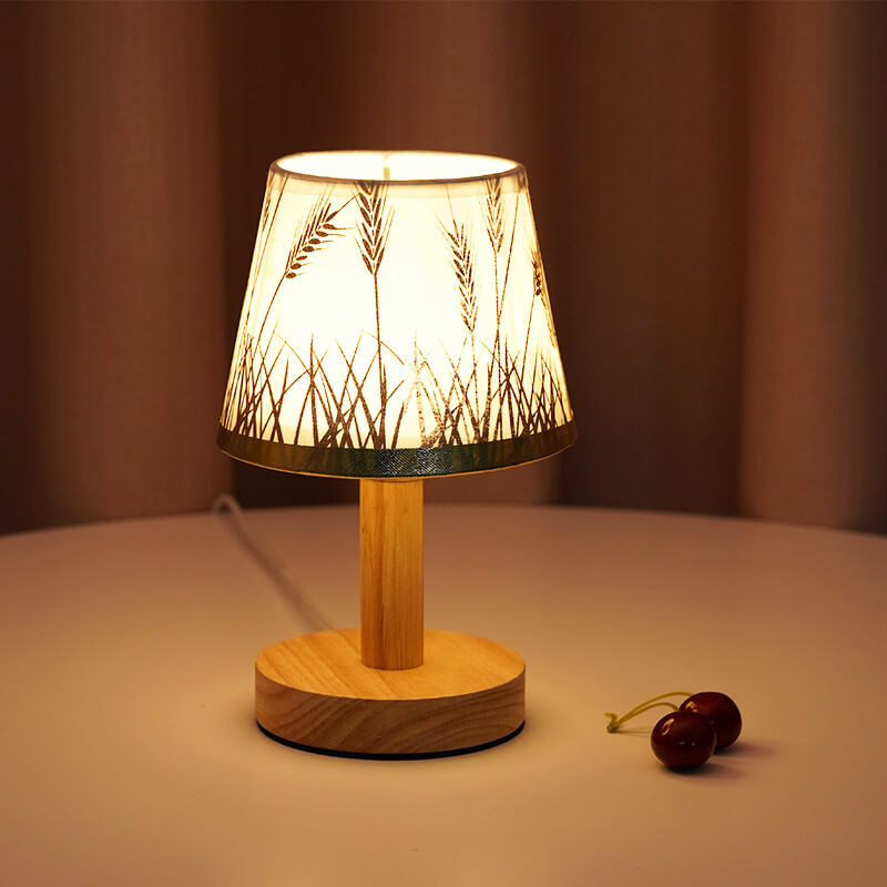 Modern LED Table Lamp with Vintage Linen Shade - USB Plug-In for Bedside or Living Room | Euroselle