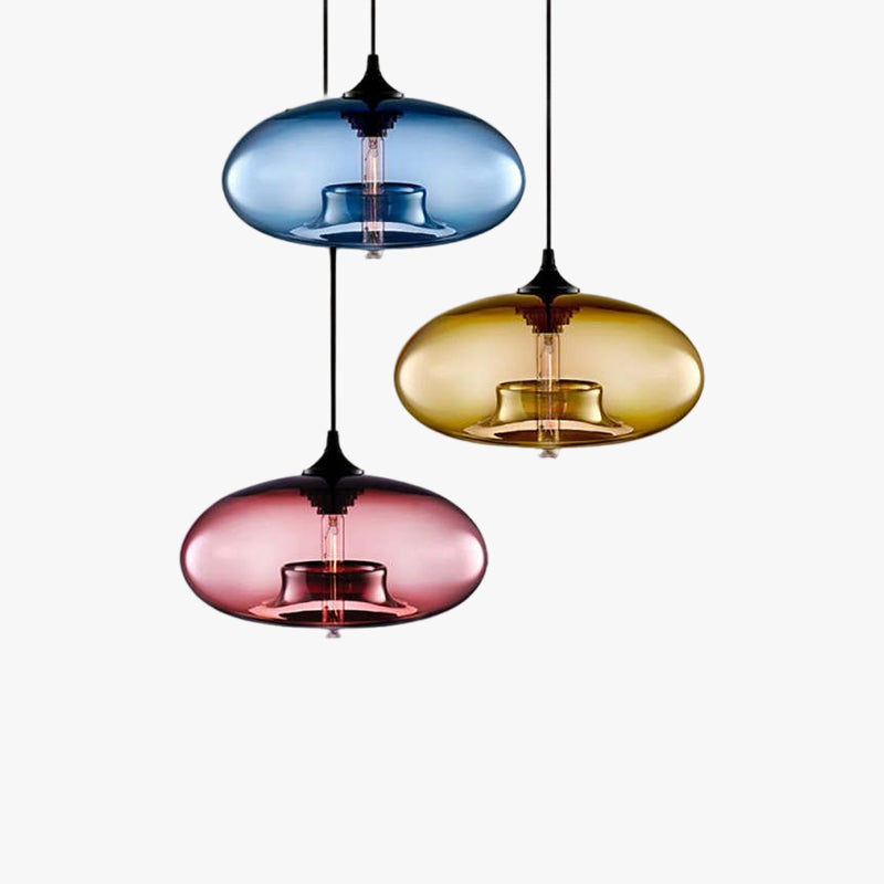Lumeria Glass LED Pendant Light in Multiple Colors for Home