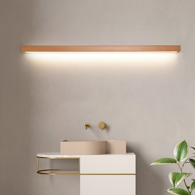Linora Moderne lineare LED-Wandleuchte halb Holz Acryl