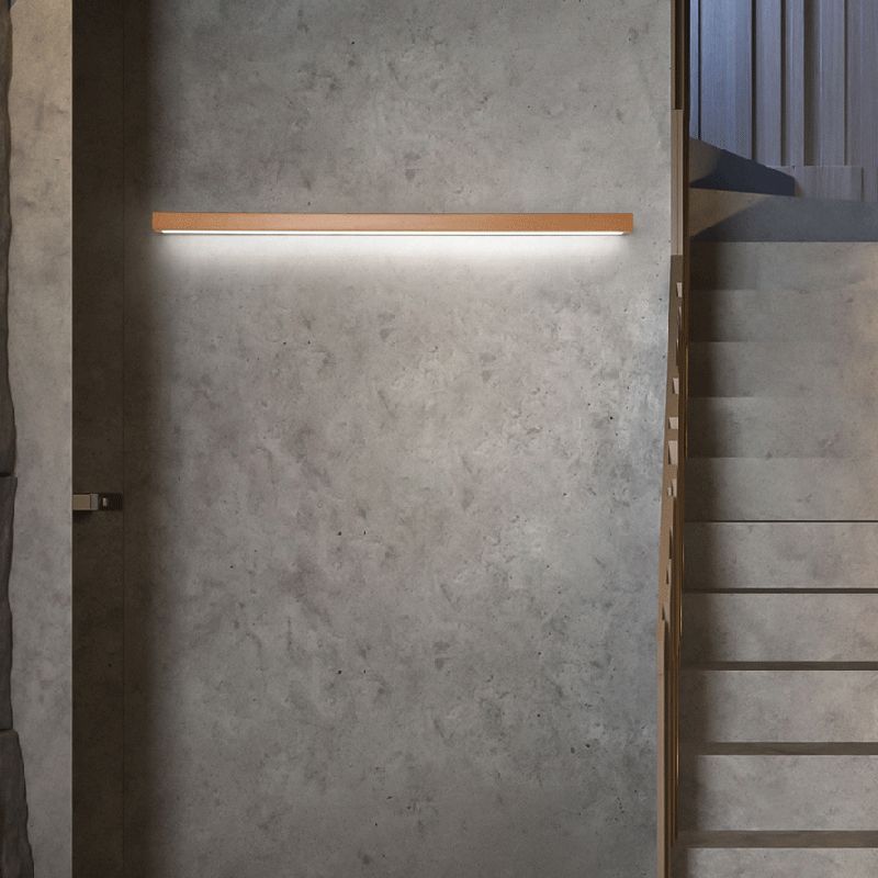 Linora Moderne lineare LED-Wandleuchte halb Holz Acryl