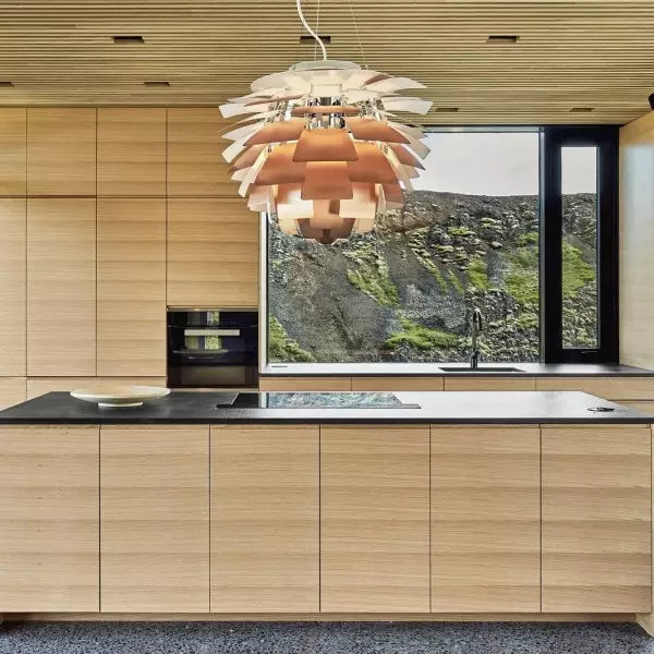 Aurique Metal Artichoke Pendant Light Sculptural LED