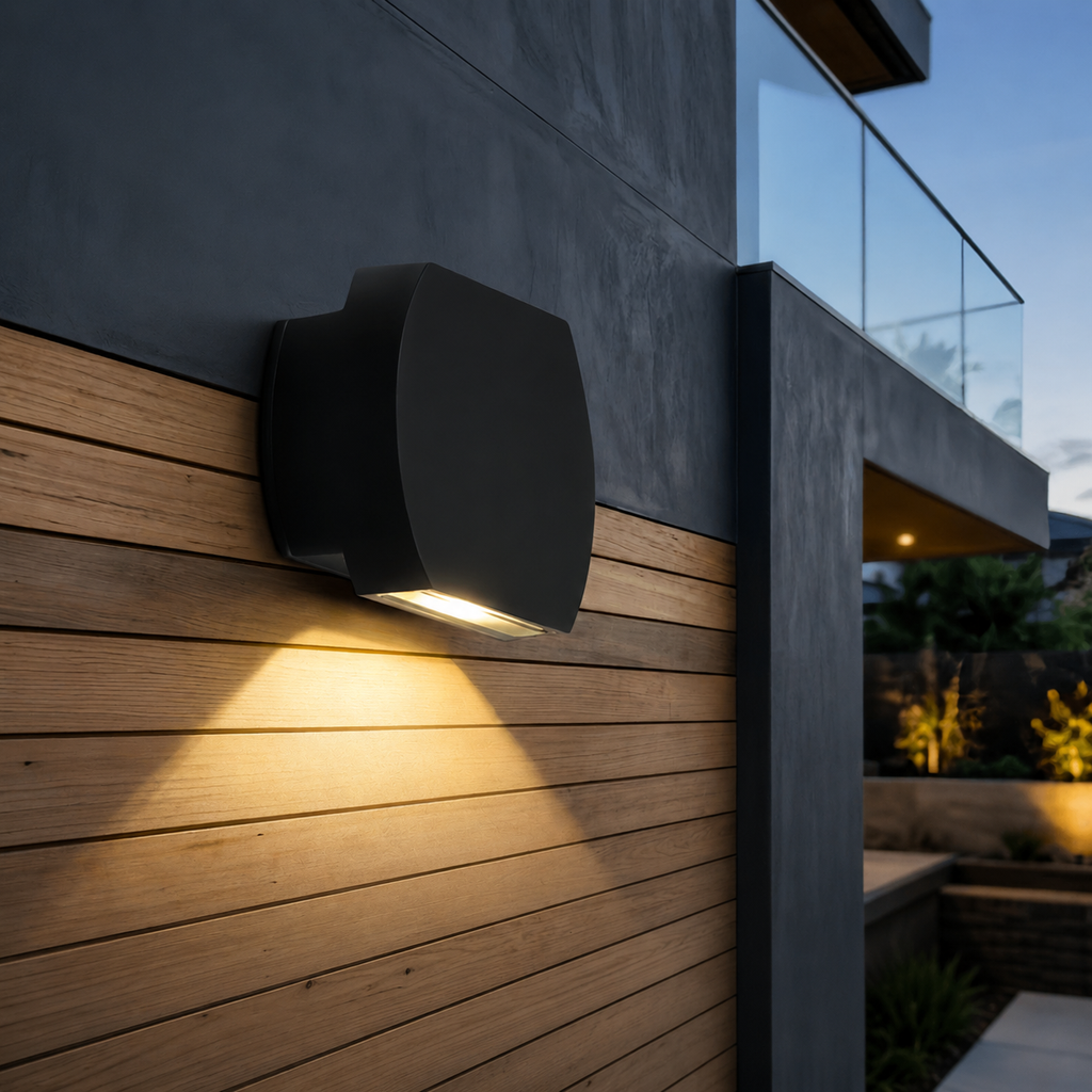 Modern Outdoor Wall Lamp Metal Glass LED | Euroselle