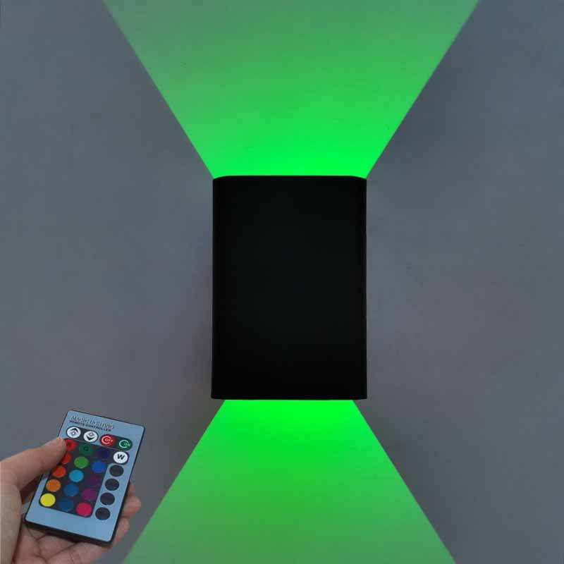 Modern RGB LED Wall Light with Remote Control – Square Aluminium Wall Lamp for Living Room, Bedroom, and Study | Euroselle