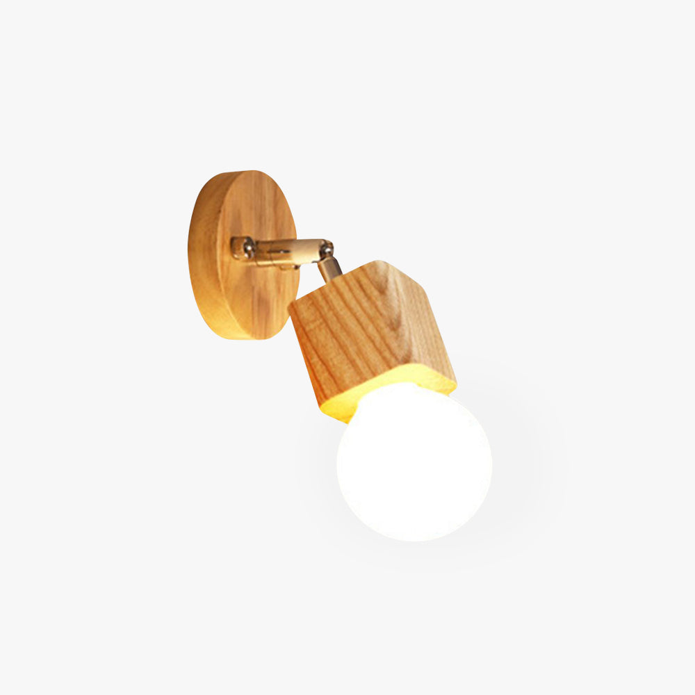 Wall Sconce Wood and Metal Adjustable Wall Light IP44 Rated E26 E27 Fixture | Euroselle