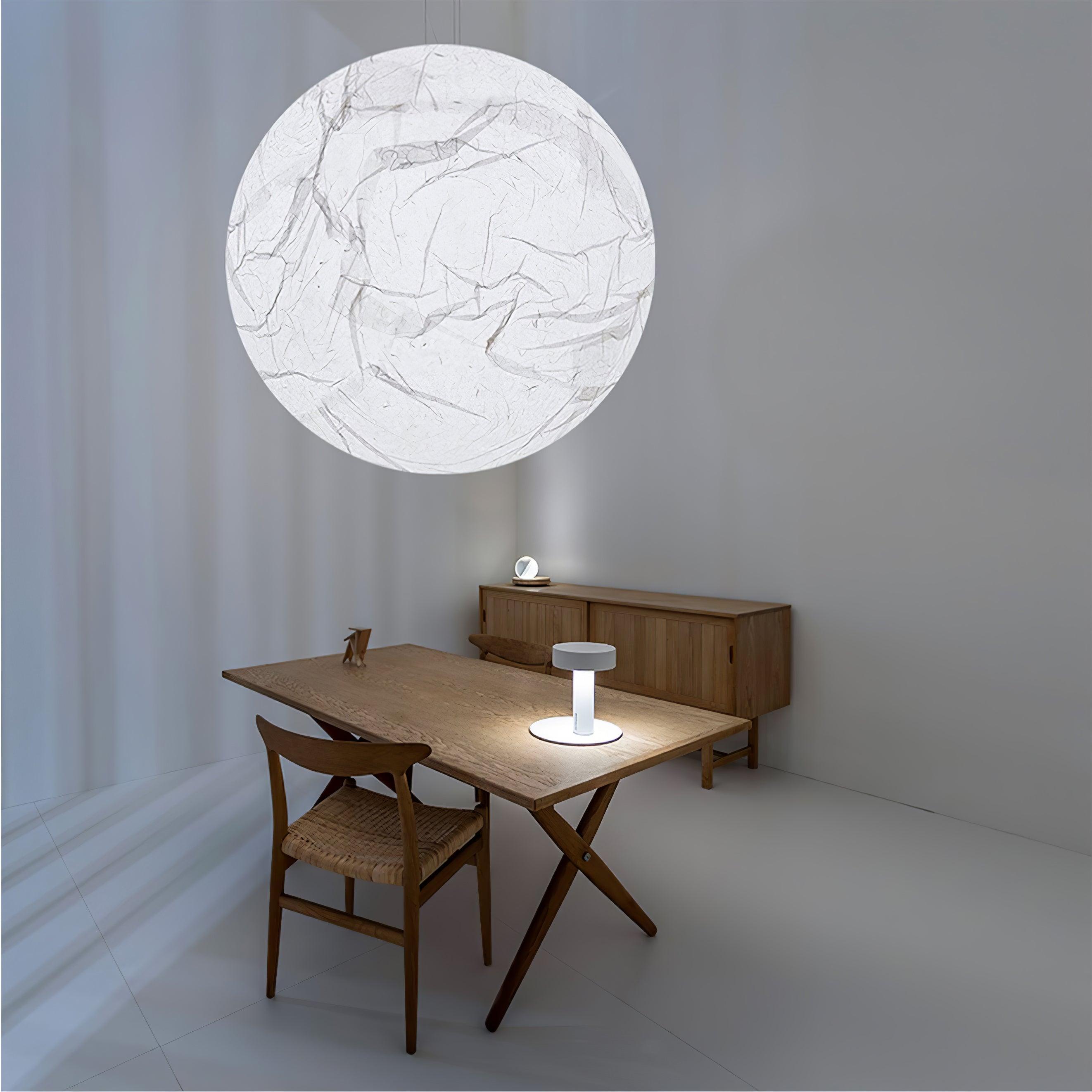 LunaSilk Ceiling Lamp With Moonlit Glow And Silk Accent For Calm Rooms