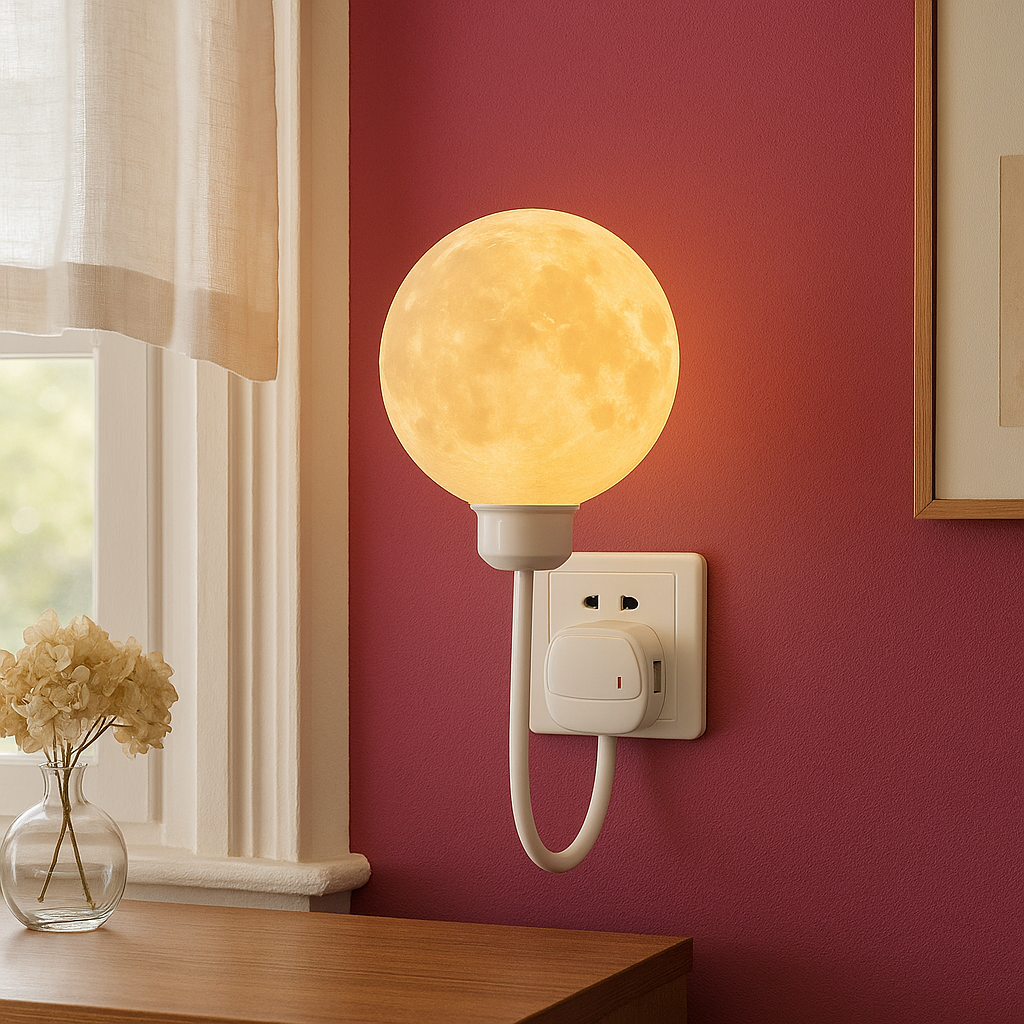 Mond Wandleuchte, LED 3000 K Warmweiß, Stecker-Wandleuchte | Euroselle