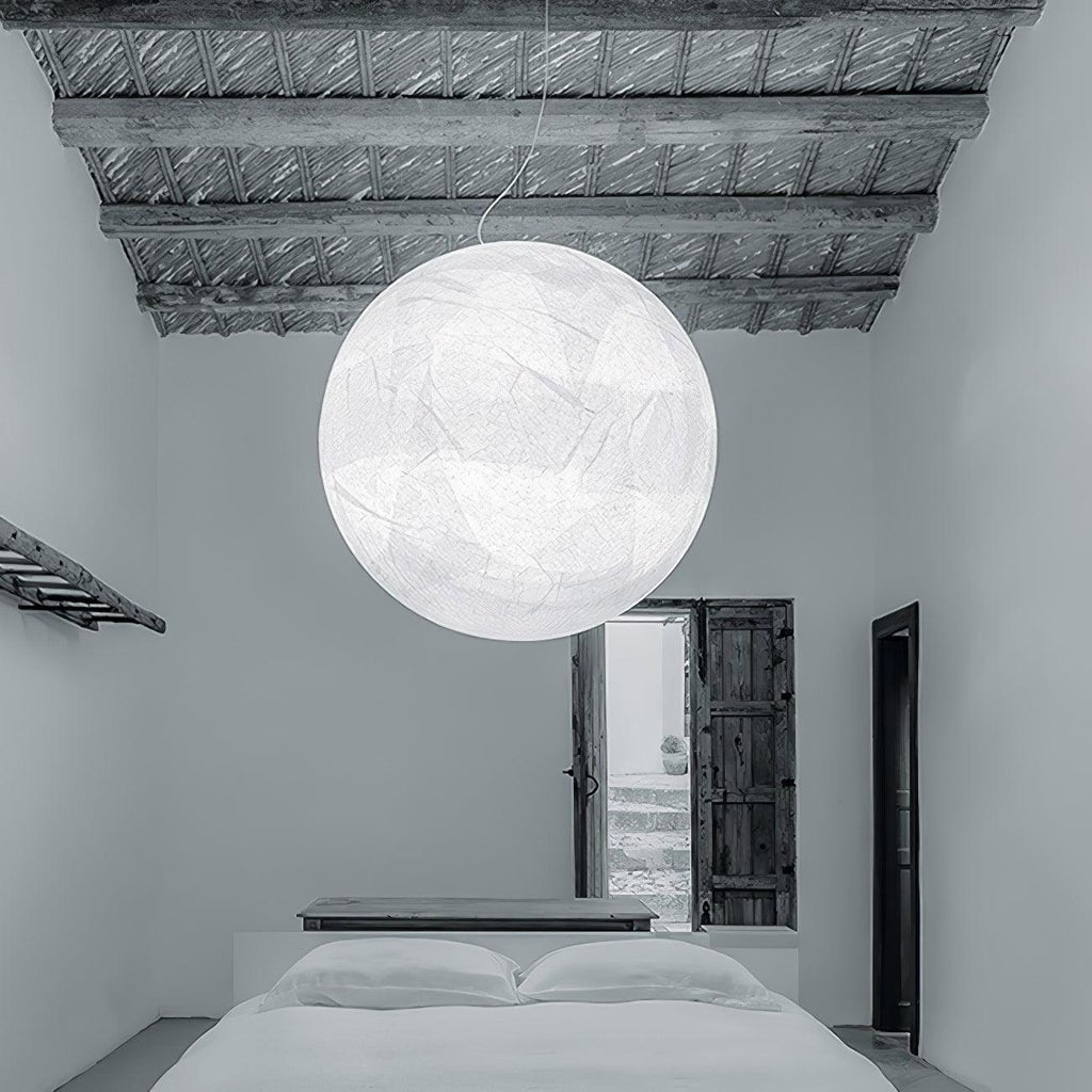 LunaSilk Ceiling Lamp With Moonlit Glow And Silk Accent For Calm Rooms