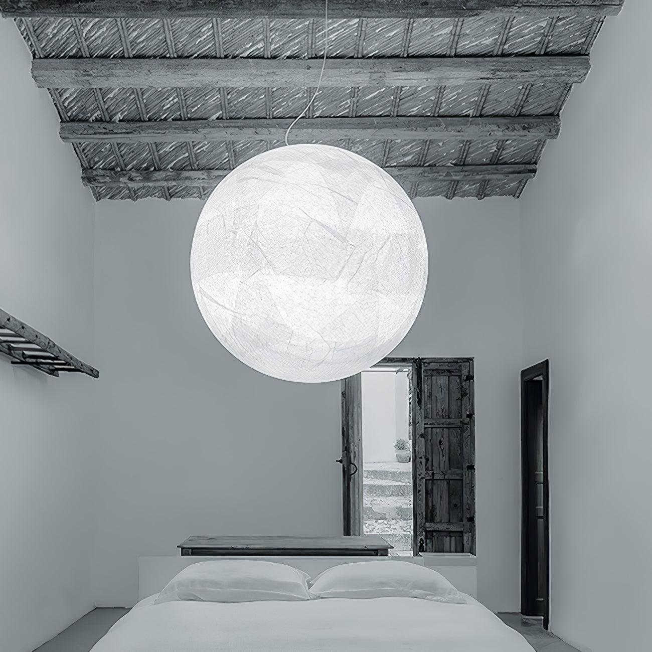 LunaSilk Ceiling Lamp With Moonlit Glow And Silk Accent For Calm Rooms
