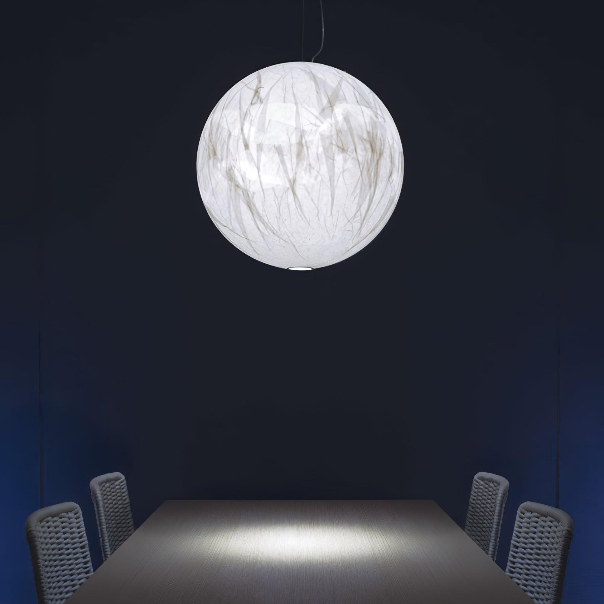 LunaSilk Ceiling Lamp With Moonlit Glow And Silk Accent For Calm Rooms