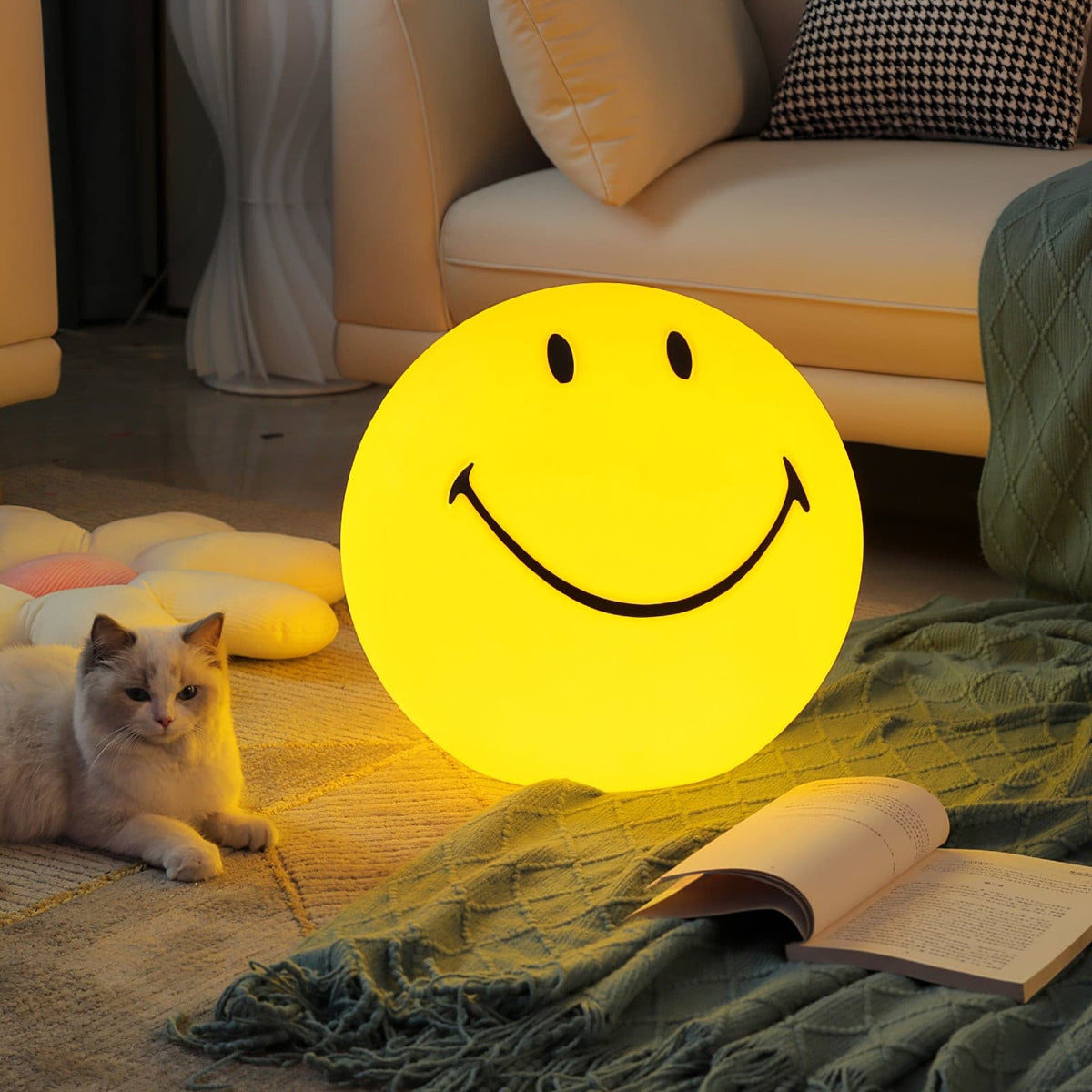 Radosna lampka nocna — polipropylenowa lampa LED 9 cali, ładowanie przez USB