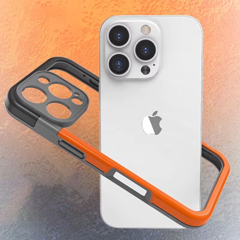 双色 iPhone 手机壳 — 凸起摄像头环，吸震硅胶边框