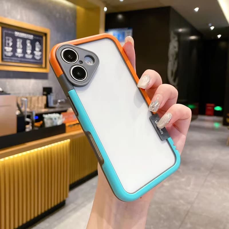 双色 iPhone 手机壳 — 凸起摄像头环，吸震硅胶边框