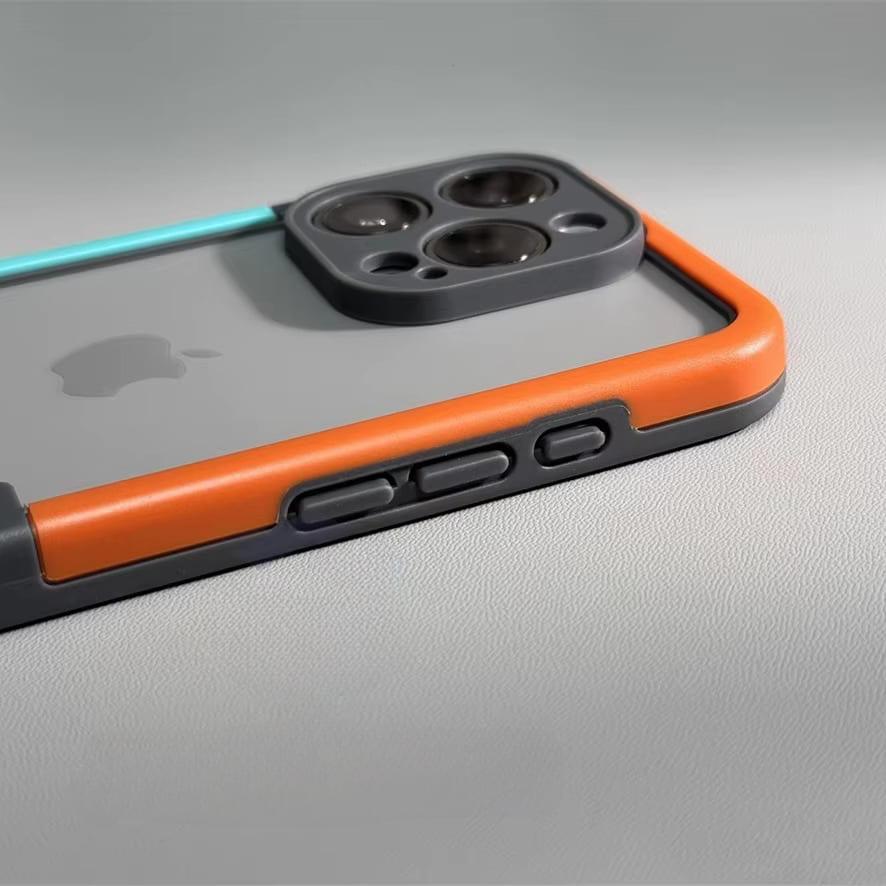 双色 iPhone 手机壳 — 凸起摄像头环，吸震硅胶边框