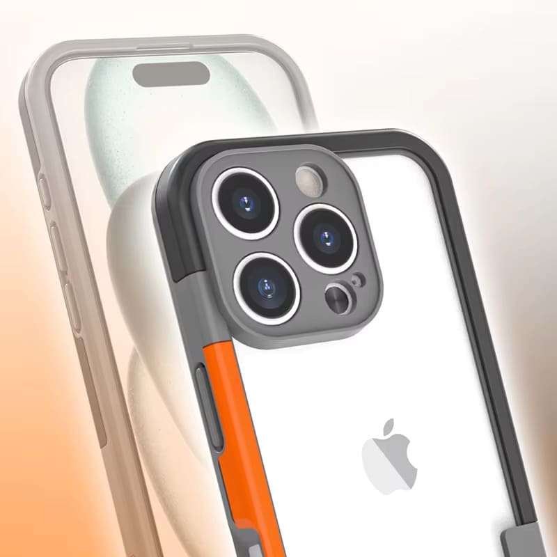 双色 iPhone 手机壳 — 凸起摄像头环，吸震硅胶边框