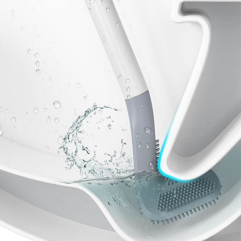 TriSmart Triangle Bath Brush — Angled Head for Tight Corners and Baseboard Edges