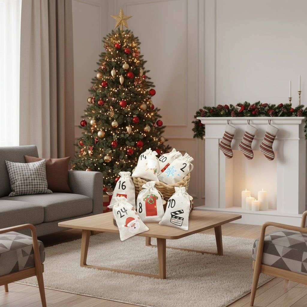 TwinkleBag festliga godispåsar, 24-pack — färgglada återanvändbara påsar