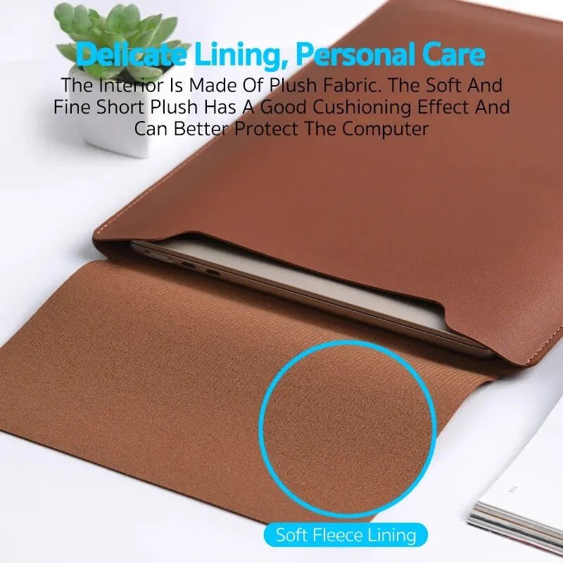 Funda para portátil de PU ApexGuard — Interior de felpa, carcasa exterior protectora