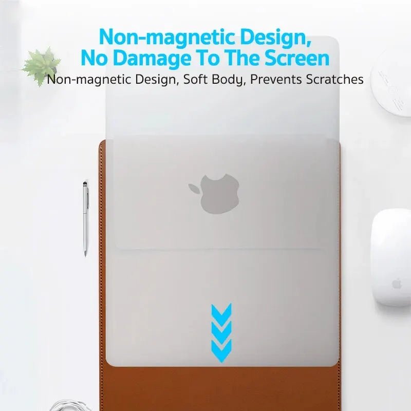 Funda para portátil de PU ApexGuard — Interior de felpa, carcasa exterior protectora