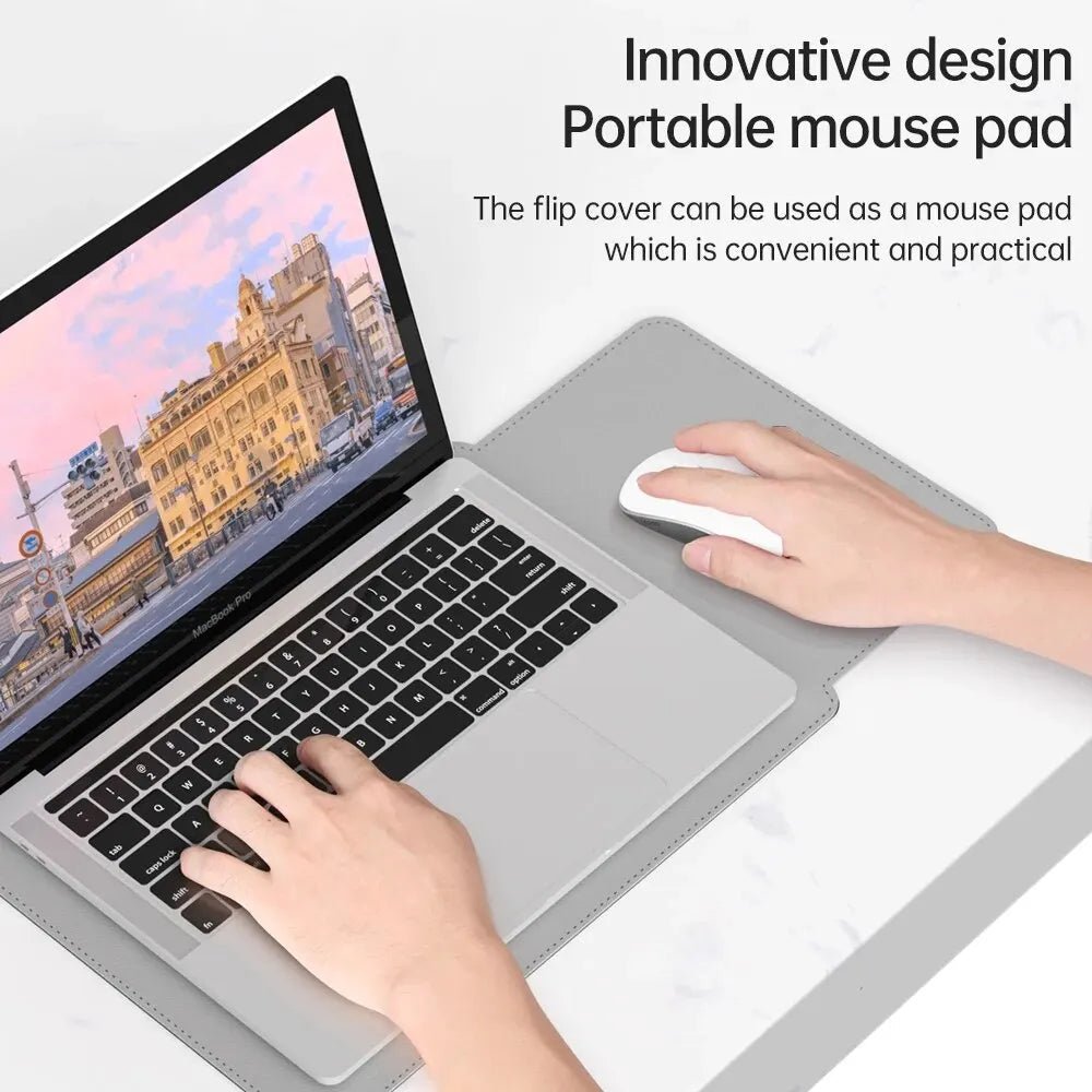 Funda para portátil de PU ApexGuard — Interior de felpa, carcasa exterior protectora