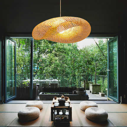 Kiyora Bamboo Pendant Light Handcrafted Warm Glow For Home