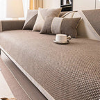Skridsikker bomuld-linned sofa tæppe designet til komfort hele året, møbelbeskyttelse og stilfuld forbedring af stuen - Euroselle