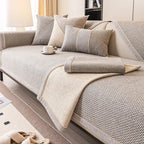 Skridsikker bomuld-linned sofa tæppe designet til komfort hele året, møbelbeskyttelse og stilfuld forbedring af stuen - Euroselle