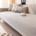 Skridsikker bomuld-linned sofa tæppe designet til komfort hele året, møbelbeskyttelse og stilfuld forbedring af stuen - Euroselle