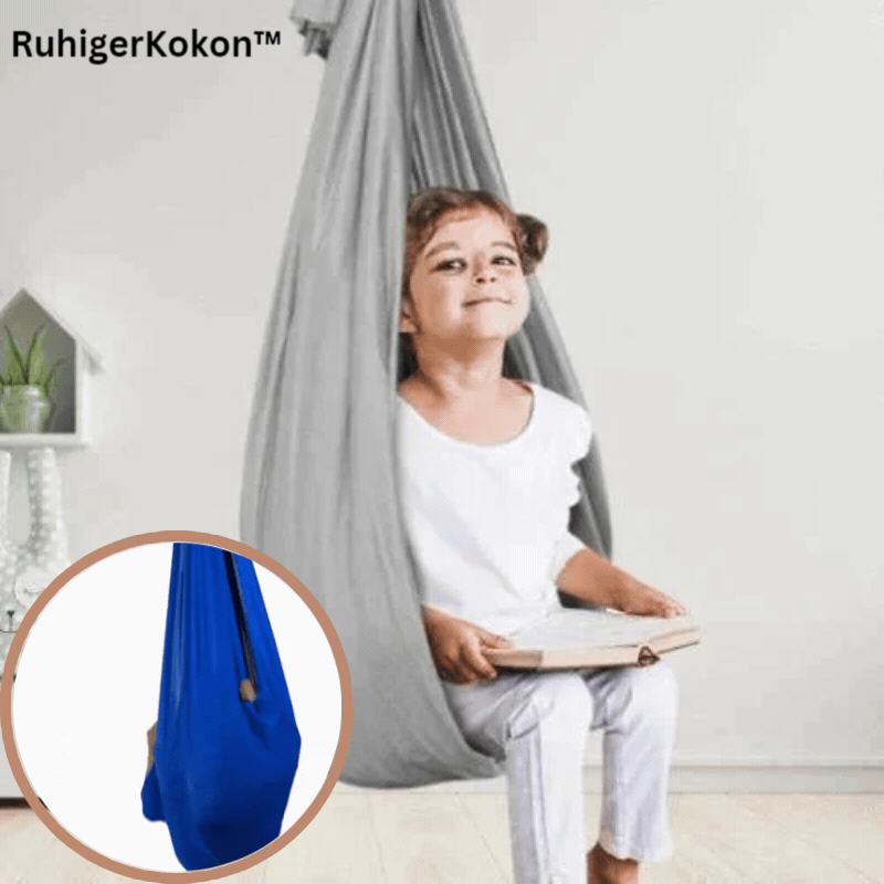 Senzorická houpačka ve tvaru kokonu pro děti – uklidňující houpací křeslo pro soustředění, relaxaci a vnímání vlastního těla – pružná látka, interiérová terapeutická houpačka | Thomler
