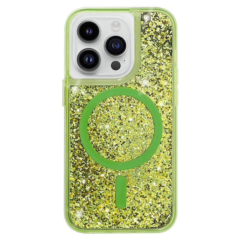 Třpytivé pouzdro Quicksand MagSafe pro iPhone 13–17 Pro Max Air, nárazuvzdorné