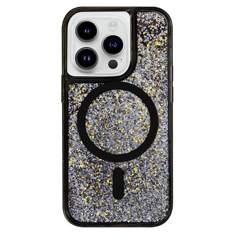 Třpytivé pouzdro Quicksand MagSafe pro iPhone 13–17 Pro Max Air, nárazuvzdorné