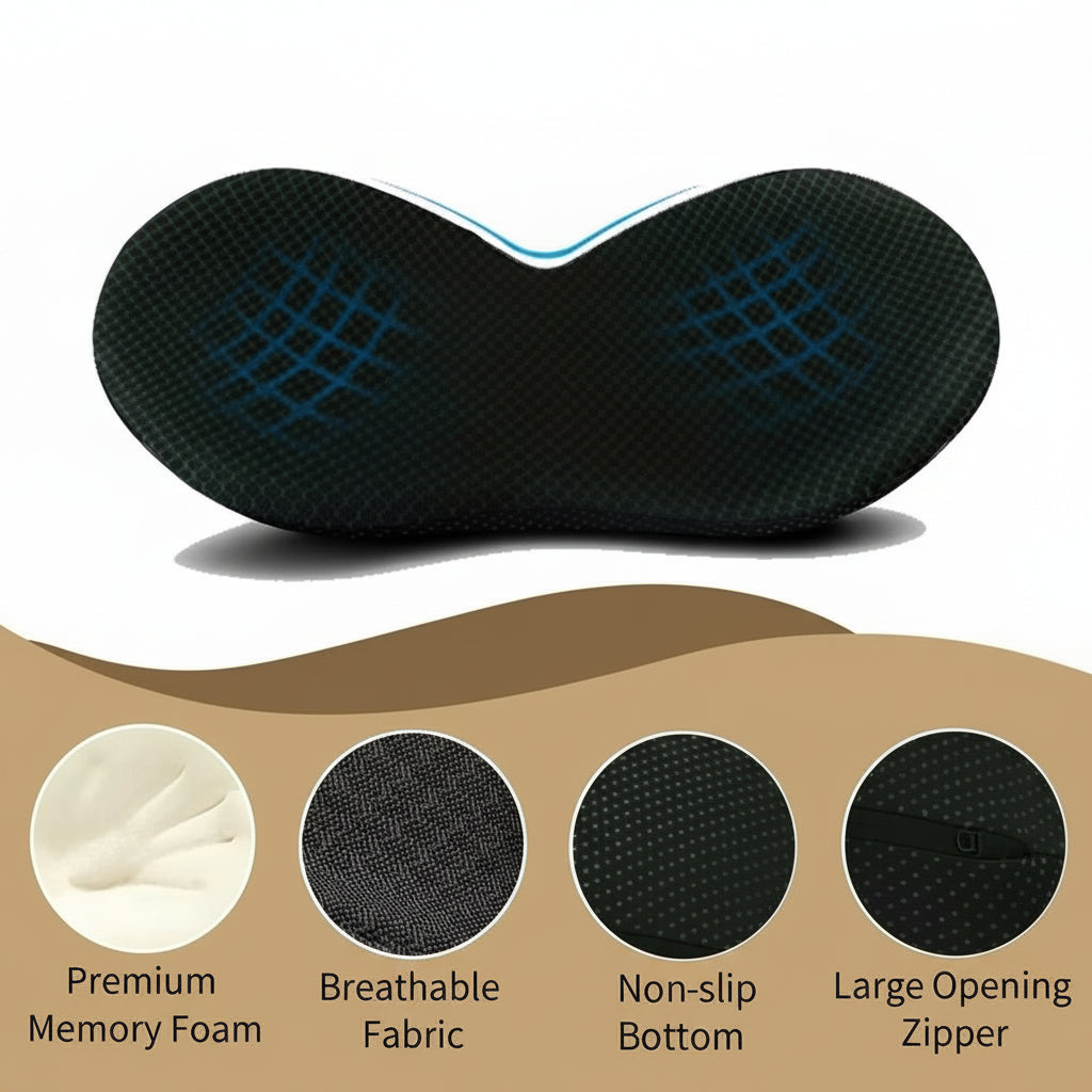 Memory foam bilsædehynde til lindring af iskias og støtte til kropsholdning - Euroselle