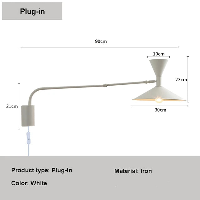 Nymera Nordic Wall Lamp With Swivel Arm For Reading And Ambient Glow